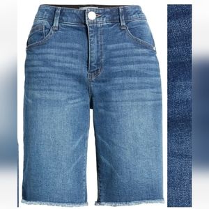 Wit & Wisdom Absolution Retro High Waist Blue Denim Bermuda Shorts Woman 4 Nwt